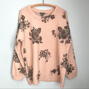 Chelsea & Theodore Oversized Rose Print Sweater